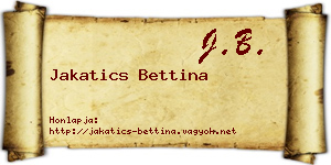 Jakatics Bettina névjegykártya