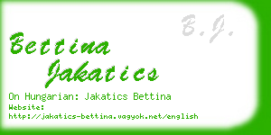 bettina jakatics business card